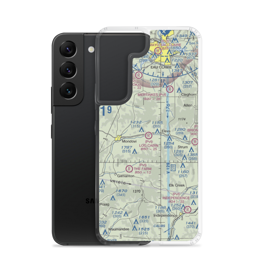 Log Cabin Airport (WS69) VFR Sectional Samsung Case Samsung Galaxy S22 model shown