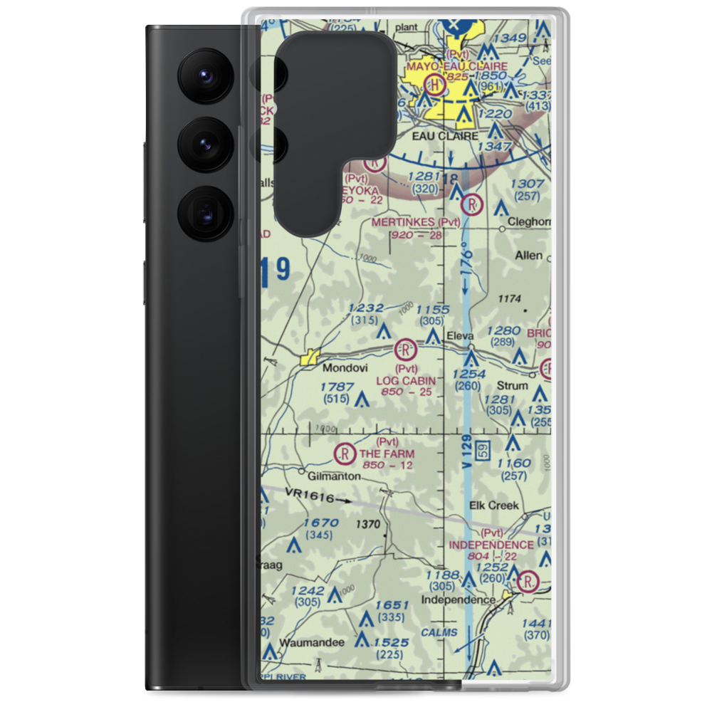 Log Cabin Airport (WS69) VFR Sectional Samsung Case Samsung Galaxy S22 Ultra model shown