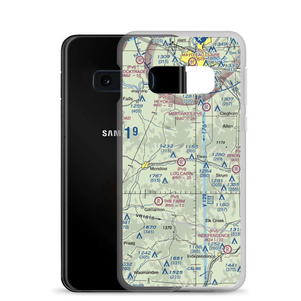 Log Cabin Airport (WS69) VFR Sectional Samsung Case Samsung Galaxy S10e model shown