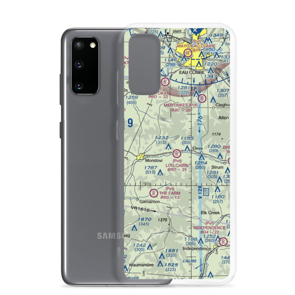 Log Cabin Airport (WS69) VFR Sectional Samsung Case Samsung Galaxy S20 model shown