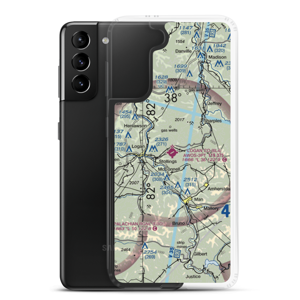 Logan County Airport (6L4) VFR Sectional Samsung Case Samsung Galaxy S21 Plus model shown