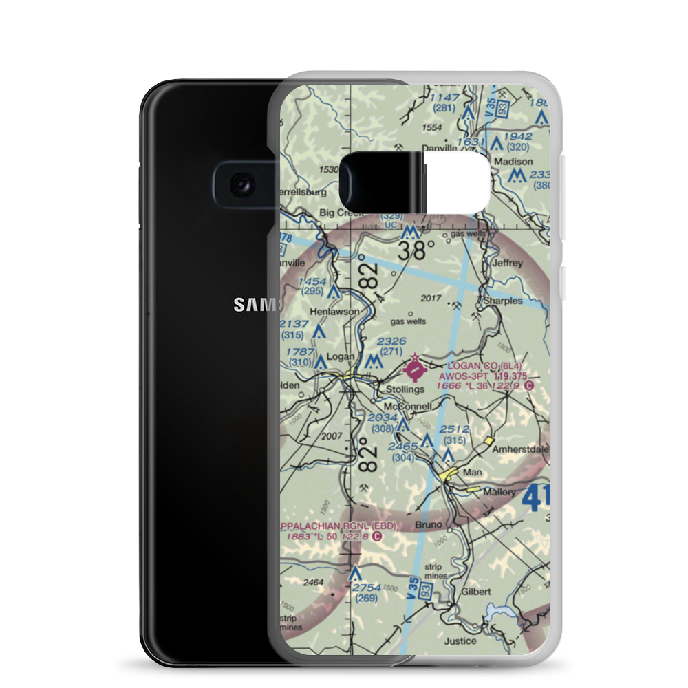 Logan County Airport (6L4) VFR Sectional Samsung Case Samsung Galaxy S10e model shown