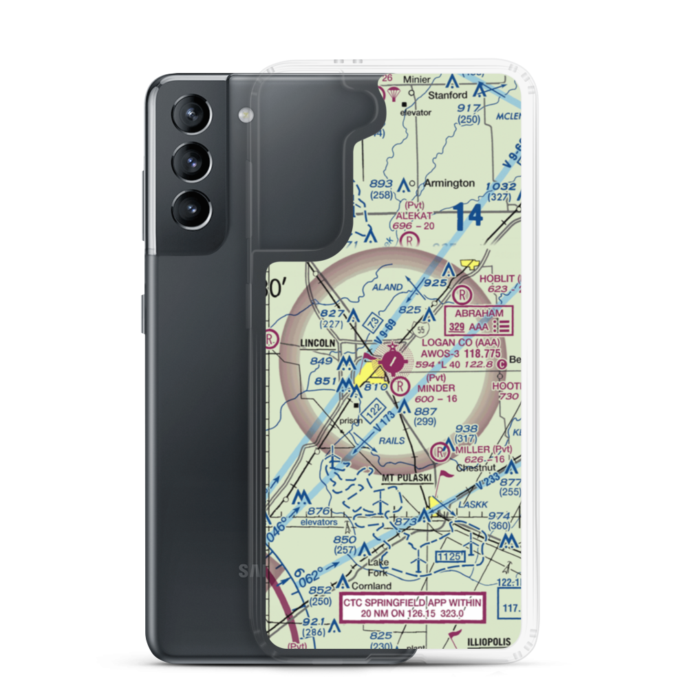 Logan County Airport (AAA) VFR Sectional Samsung Case Samsung Galaxy S21 model shown