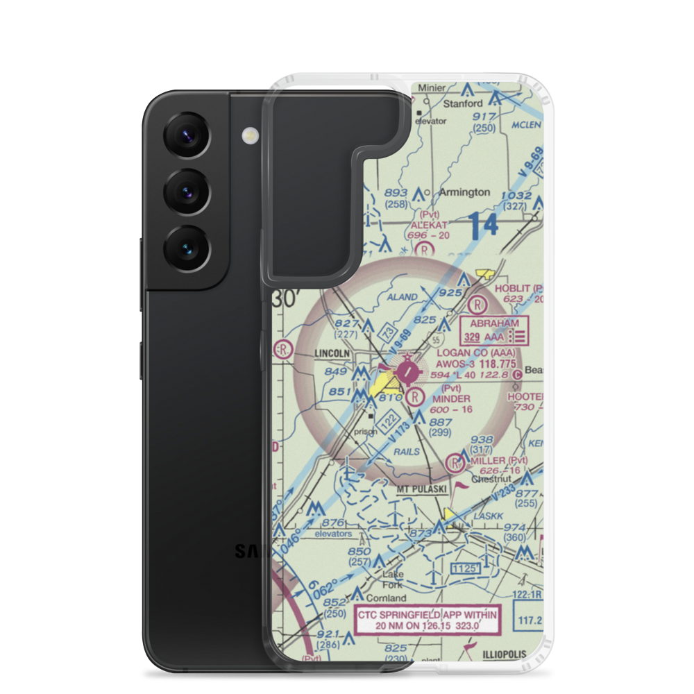 Logan County Airport (AAA) VFR Sectional Samsung Case Samsung Galaxy S22 model shown