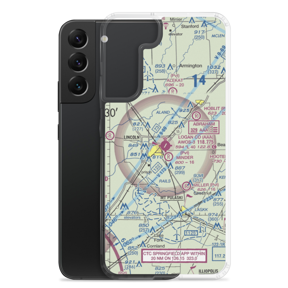 Logan County Airport (AAA) VFR Sectional Samsung Case Samsung Galaxy S22 Plus model shown