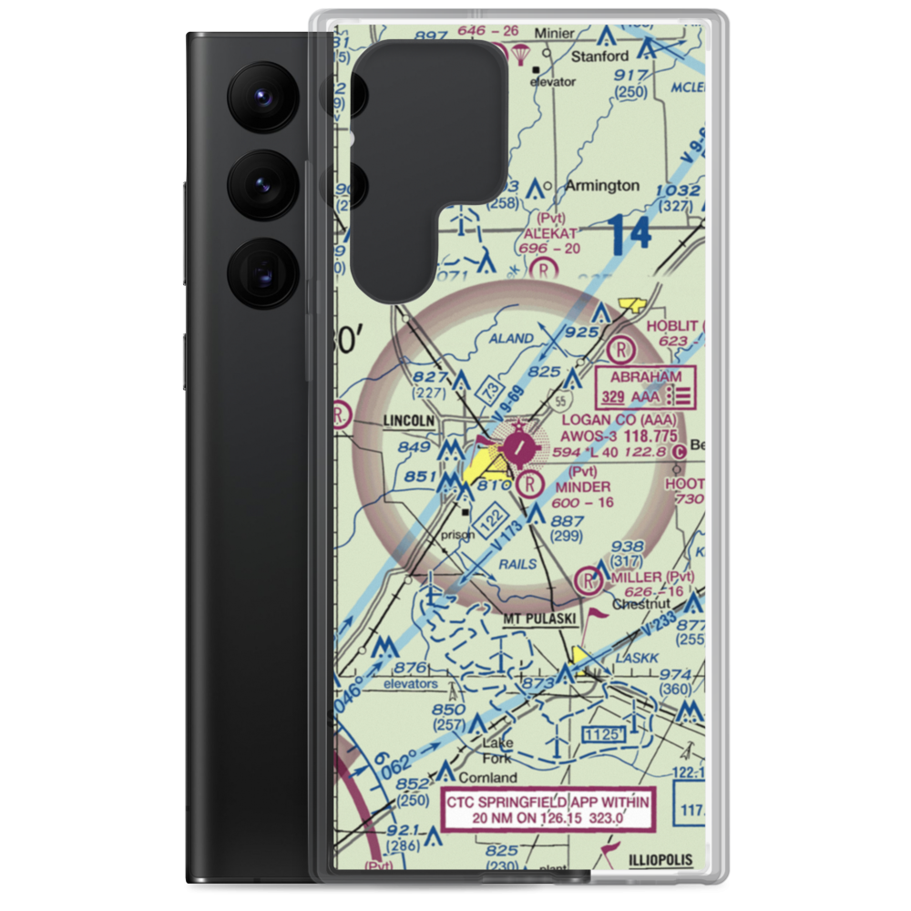 Logan County Airport (AAA) VFR Sectional Samsung Case Samsung Galaxy S22 Ultra model shown