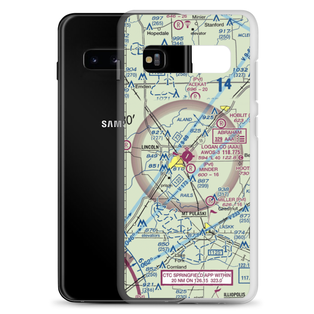 Logan County Airport (AAA) VFR Sectional Samsung Case Samsung Galaxy S10+ model shown