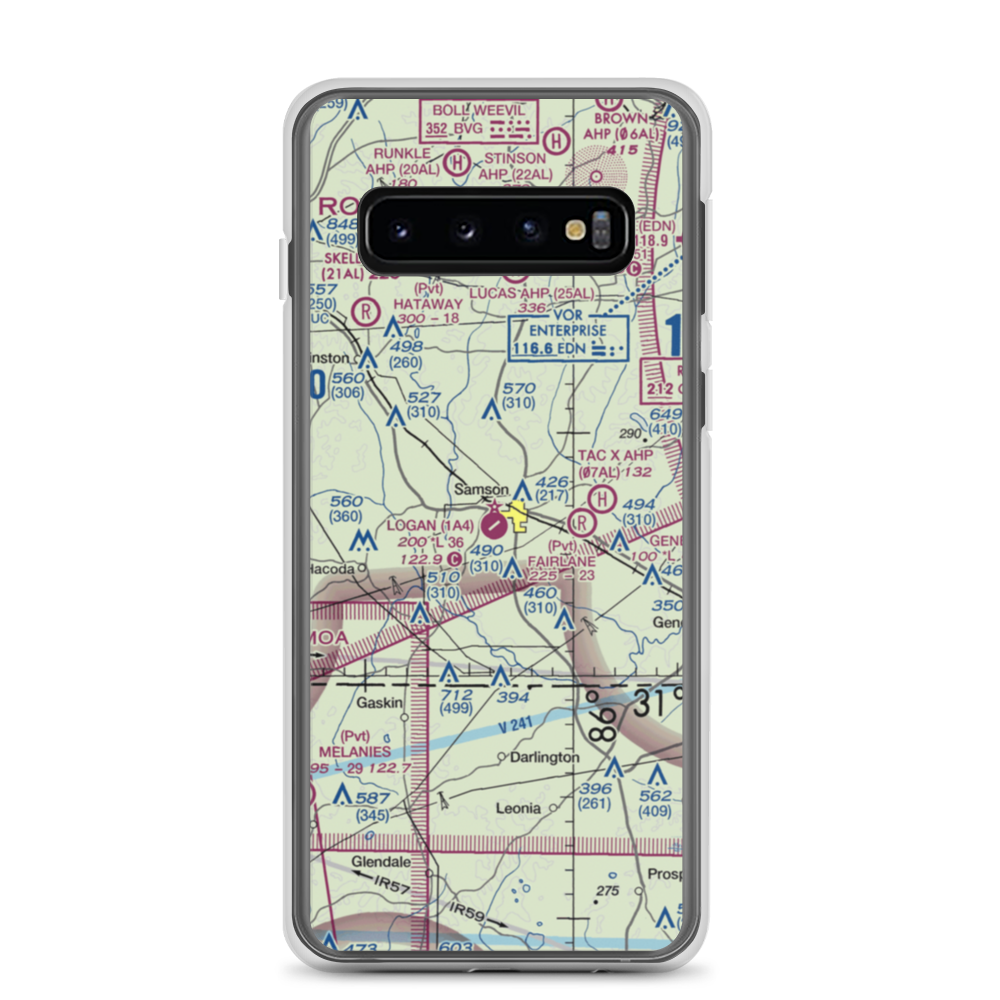 Logan Field (1A4) VFR Sectional Samsung Case Samsung Galaxy S10 model shown