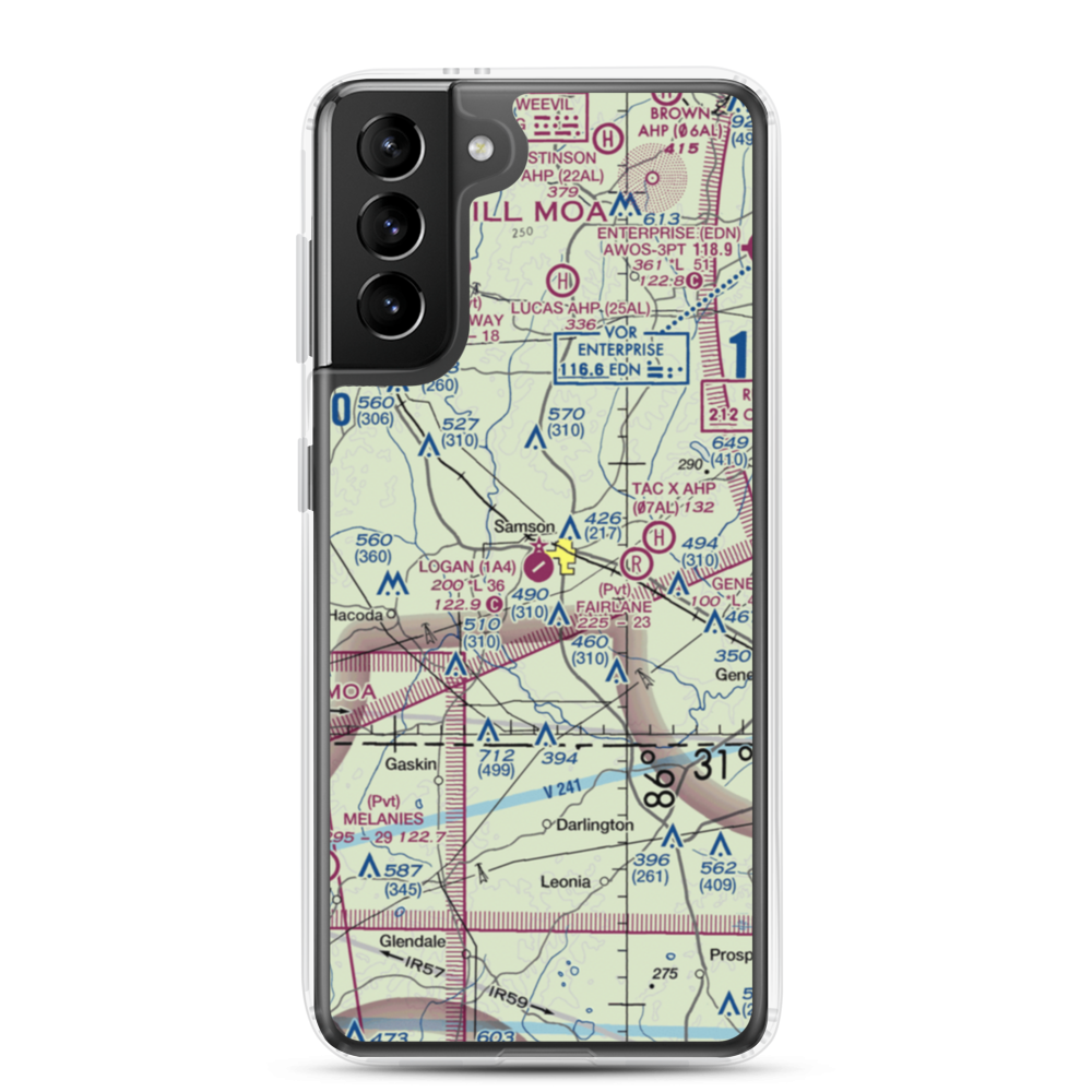 Logan Field (1A4) VFR Sectional Samsung Case Samsung Galaxy S21 Plus model shown