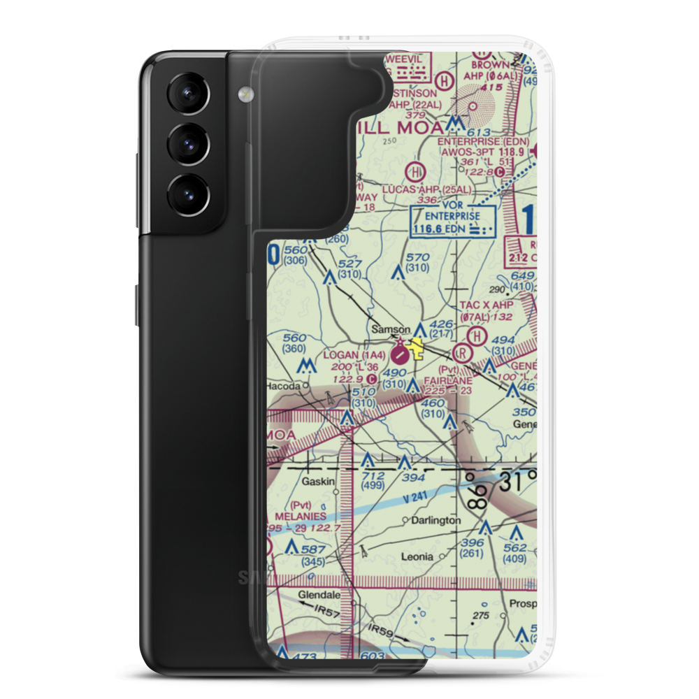 Logan Field (1A4) VFR Sectional Samsung Case Samsung Galaxy S21 Plus model shown