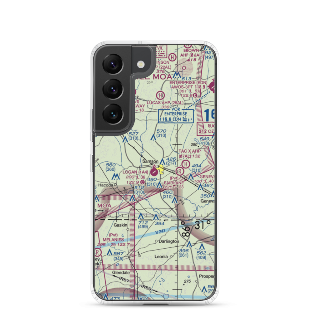 Logan Field (1A4) VFR Sectional Samsung Case Samsung Galaxy S22 model shown