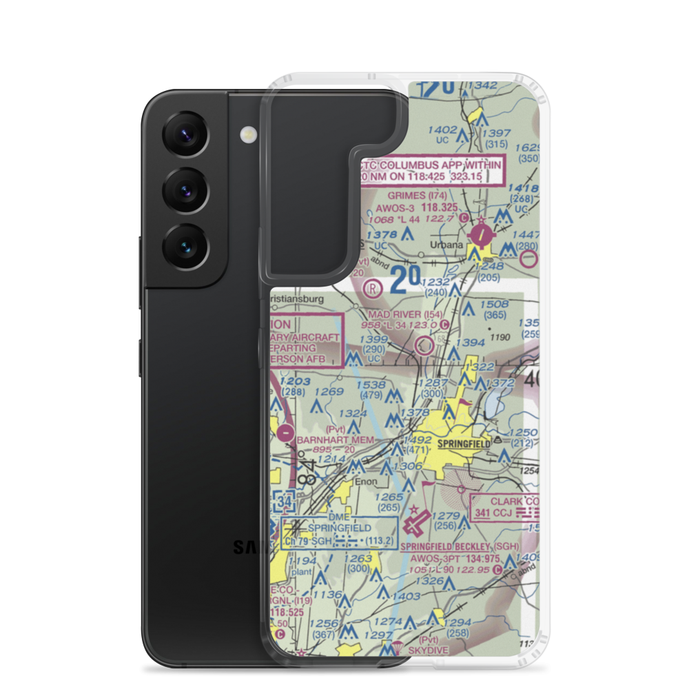 Logan's Chance Airport (57OI) VFR Sectional Samsung Case Samsung Galaxy S22 model shown