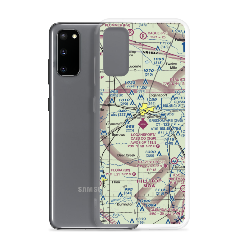 Logansport Cass County Airport (GGP) VFR Sectional Samsung Case Samsung Galaxy S20 model shown