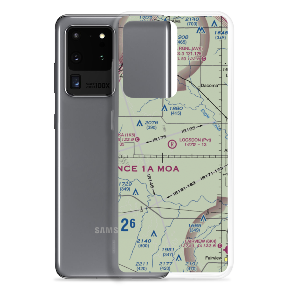 Logsdon Ranch Airport (OK43) VFR Sectional Samsung Case Samsung Galaxy S20 Ultra model shown