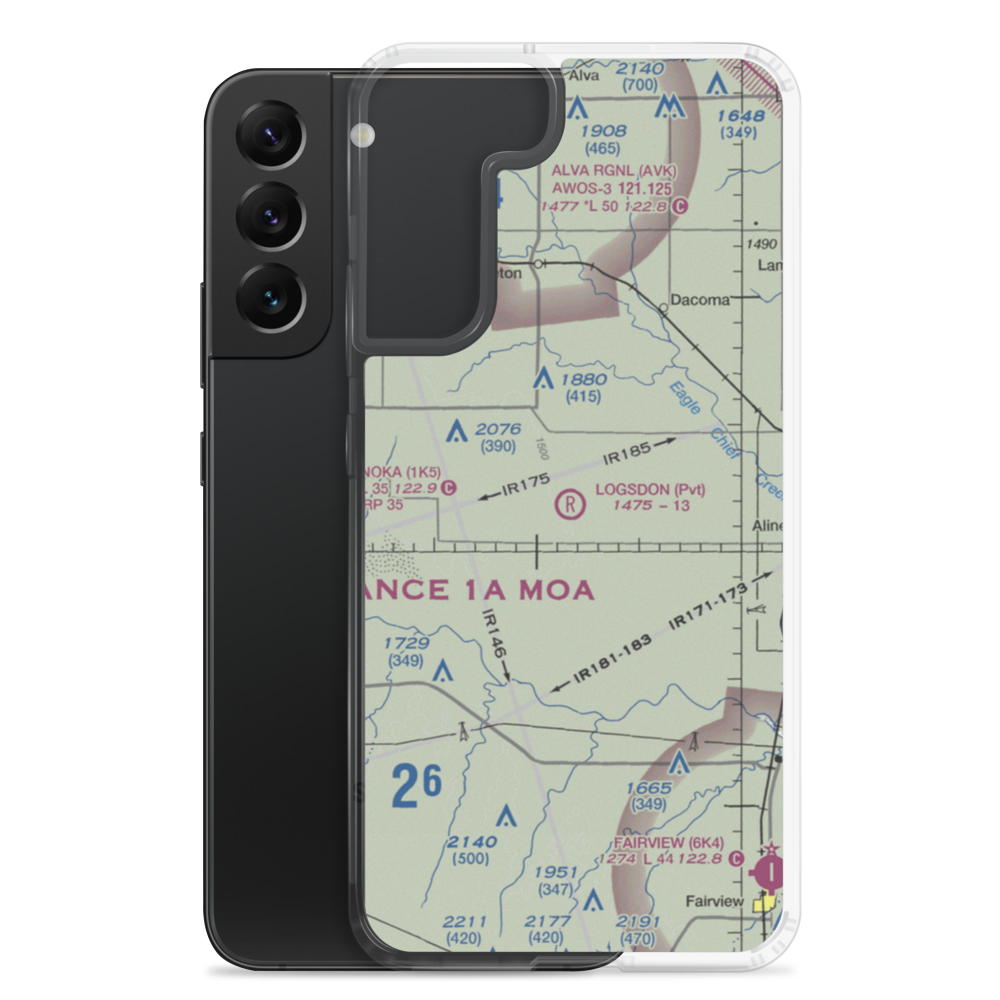 Logsdon Ranch Airport (OK43) VFR Sectional Samsung Case Samsung Galaxy S22 Plus model shown