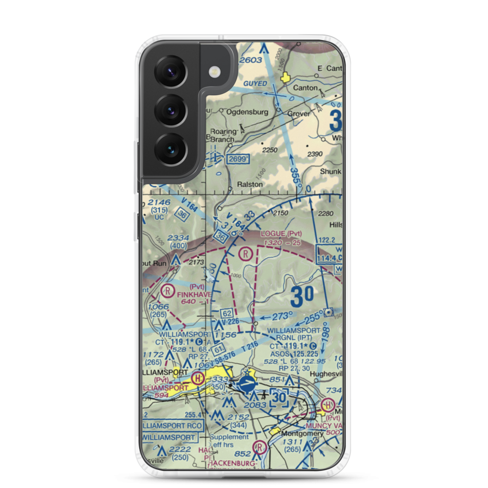 Logue Airport (PA45) VFR Sectional Samsung Case Samsung Galaxy S22 Plus model shown
