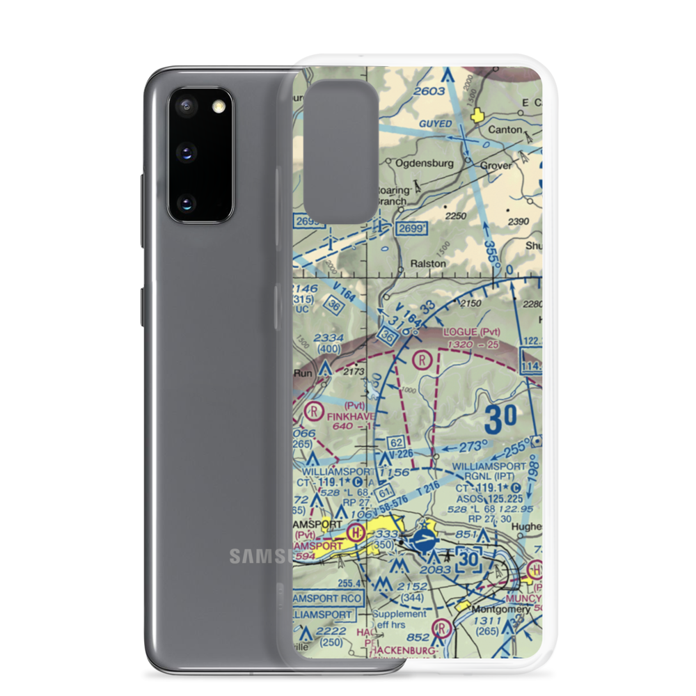 Logue Airport (PA45) VFR Sectional Samsung Case Samsung Galaxy S20 model shown