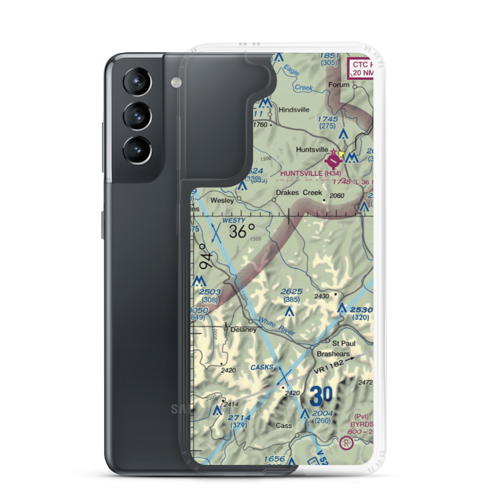 Lollars Creek Farm Airport (AR27) VFR Sectional Samsung Case Samsung Galaxy S21 model shown