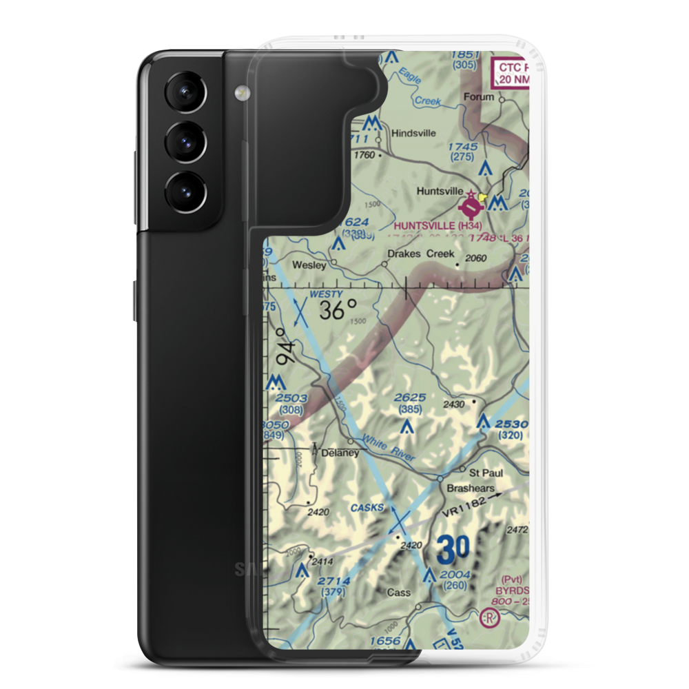 Lollars Creek Farm Airport (AR27) VFR Sectional Samsung Case Samsung Galaxy S21 Plus model shown