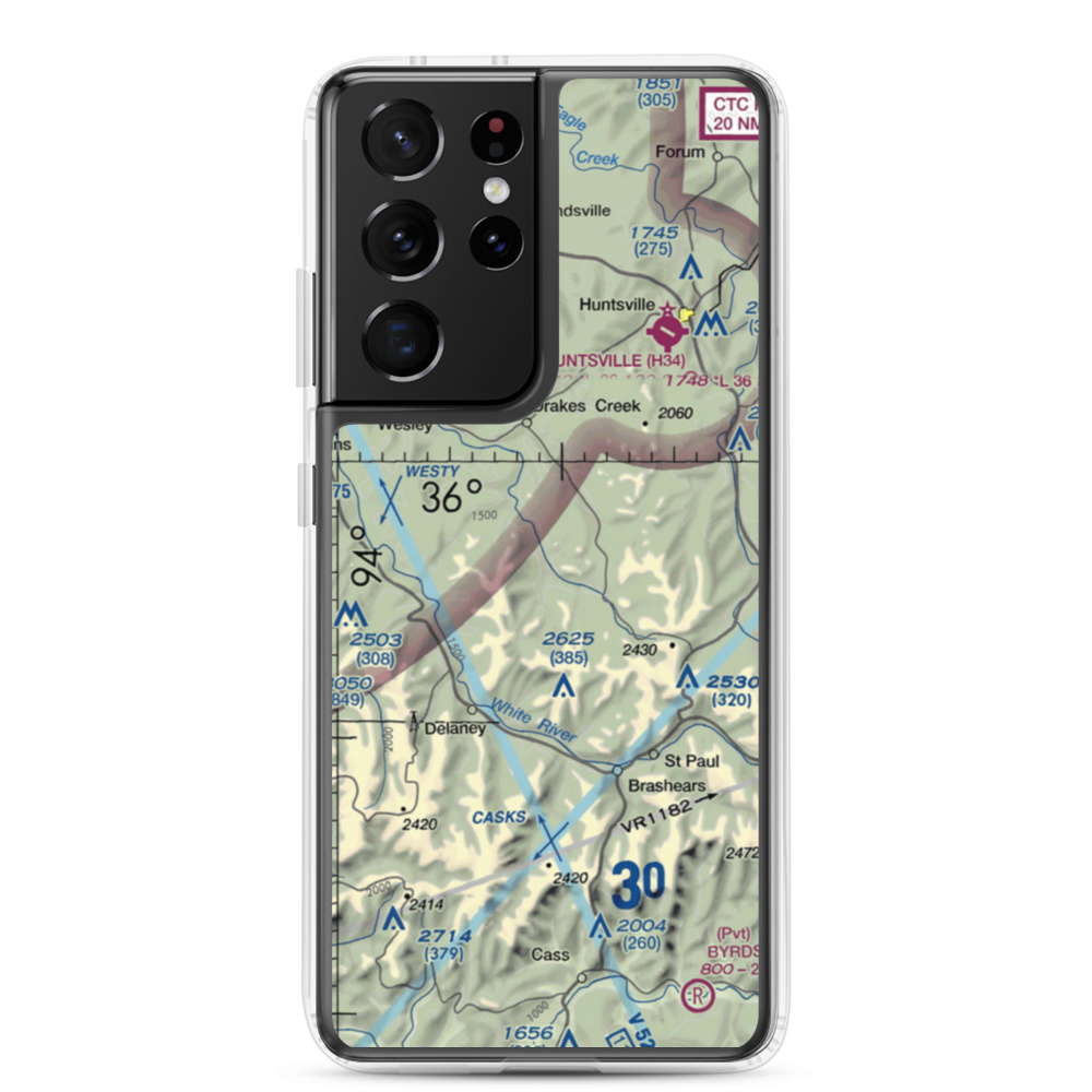 Lollars Creek Farm Airport (AR27) VFR Sectional Samsung Case Samsung Galaxy S21 Ultra model shown