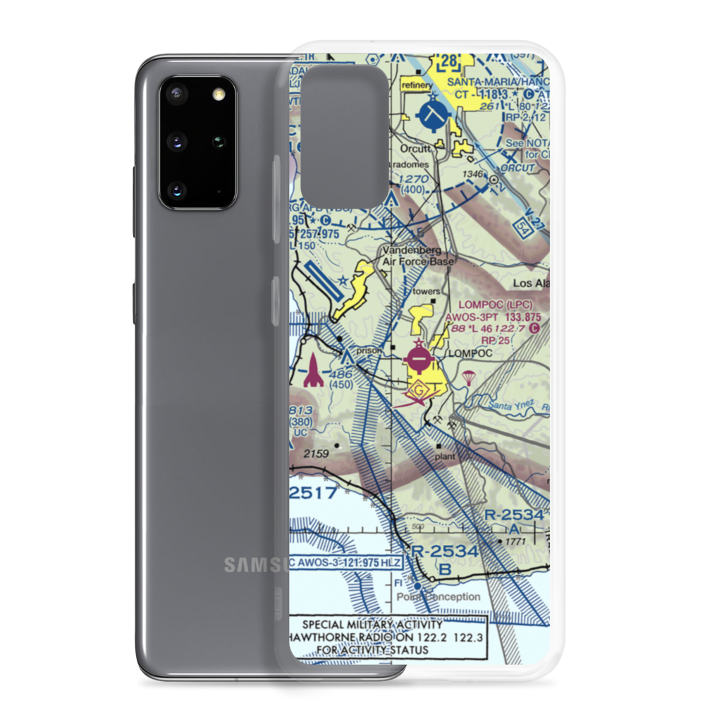 Lompoc Airport (LPC) VFR Sectional Samsung Case Samsung Galaxy S20 Plus model shown