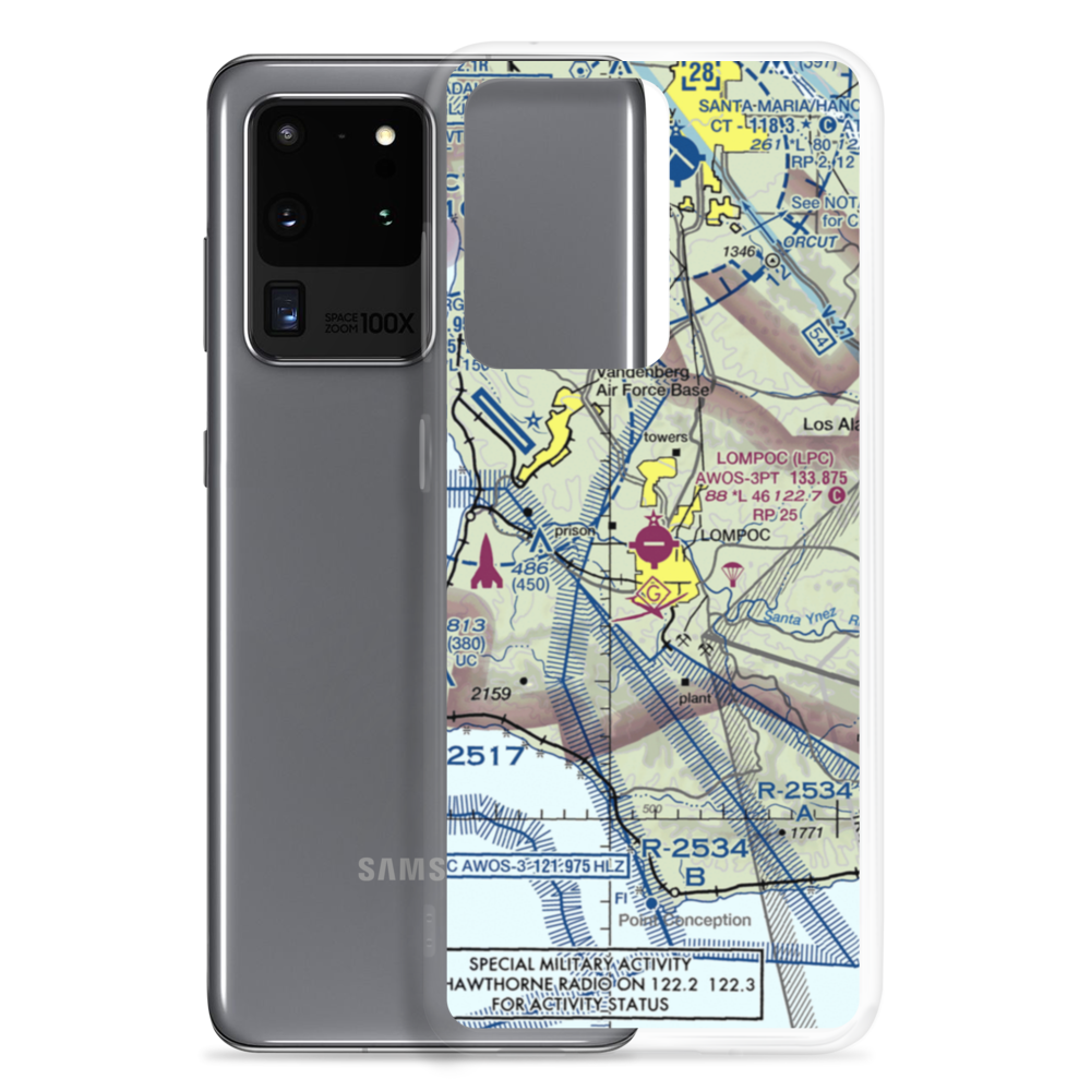 Lompoc Airport (LPC) VFR Sectional Samsung Case Samsung Galaxy S20 Ultra model shown