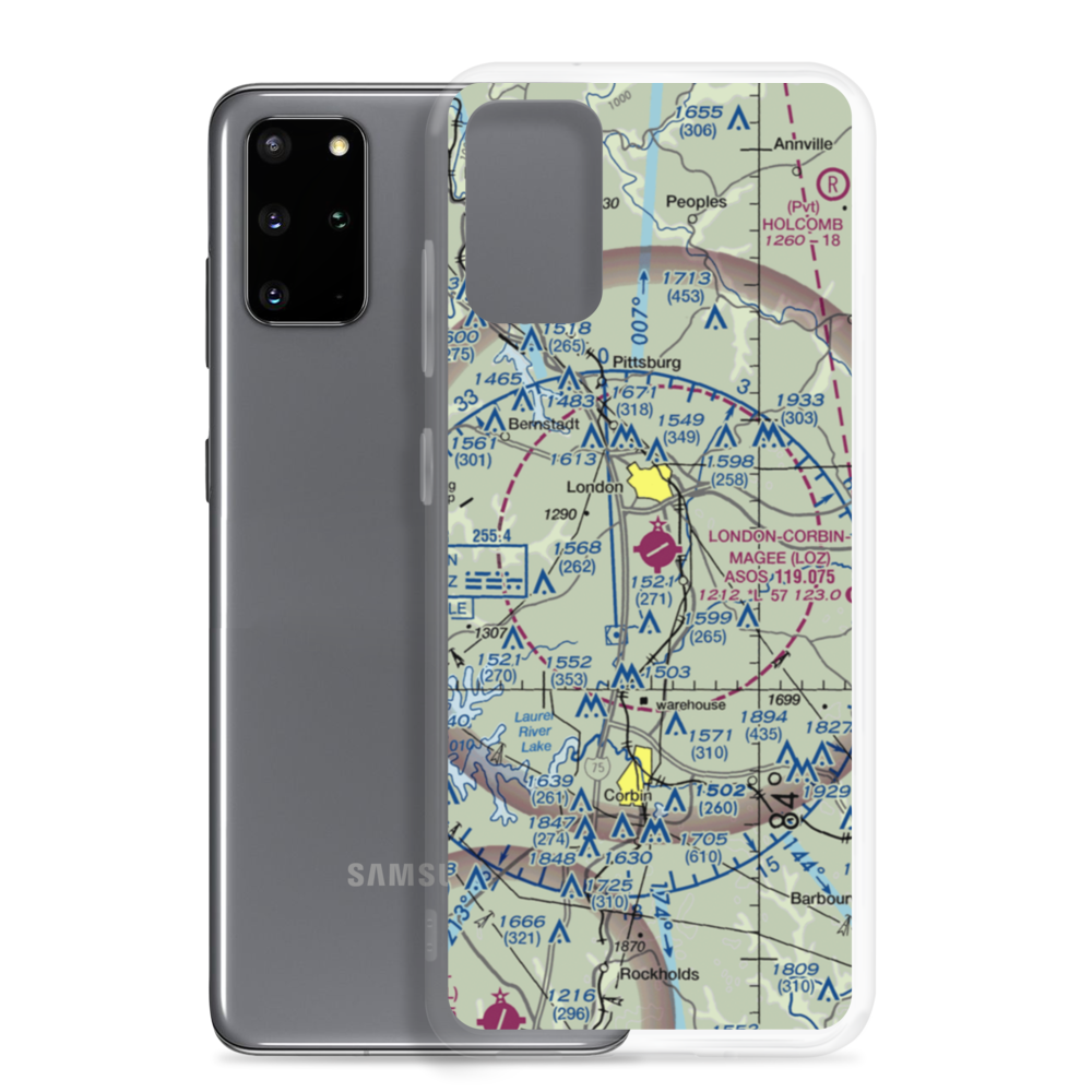London-Corbin Airport/Magee Field (LOZ) VFR Sectional Samsung Case Samsung Galaxy S20 Plus model shown