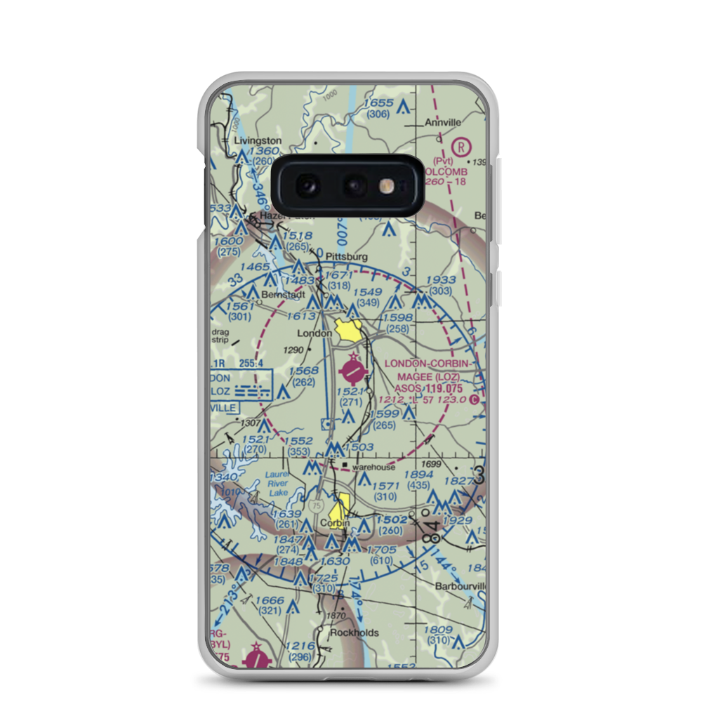 London-Corbin Airport/Magee Field (LOZ) VFR Sectional Samsung Case Samsung Galaxy S10e model shown