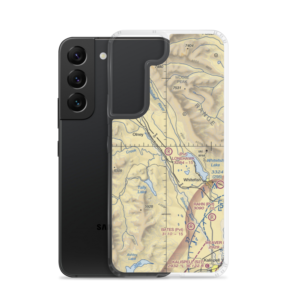 Lone Hawk Airport (0MT9) VFR Sectional Samsung Case Samsung Galaxy S22 model shown