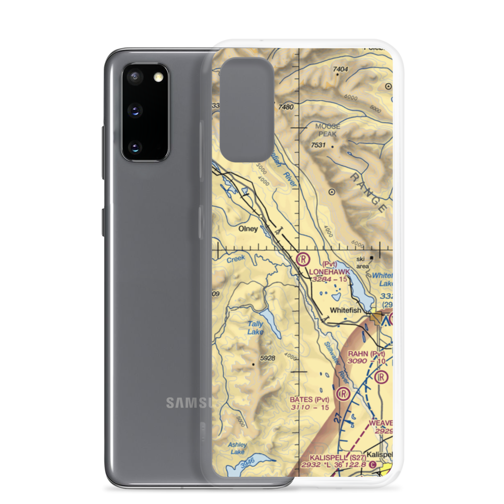 Lone Hawk Airport (0MT9) VFR Sectional Samsung Case Samsung Galaxy S20 model shown