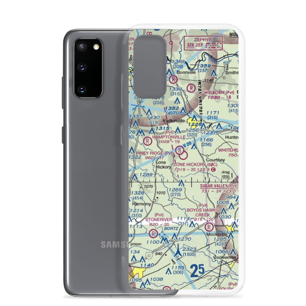 Lone Hickory Airport (80C) VFR Sectional Samsung Case Samsung Galaxy S20 model shown