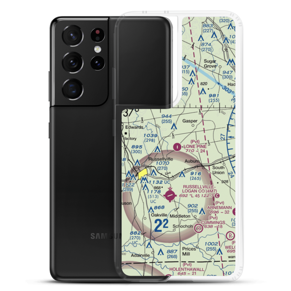 Lone Pine Aerodrome (34KY) VFR Sectional Samsung Case Samsung Galaxy S21 Ultra model shown