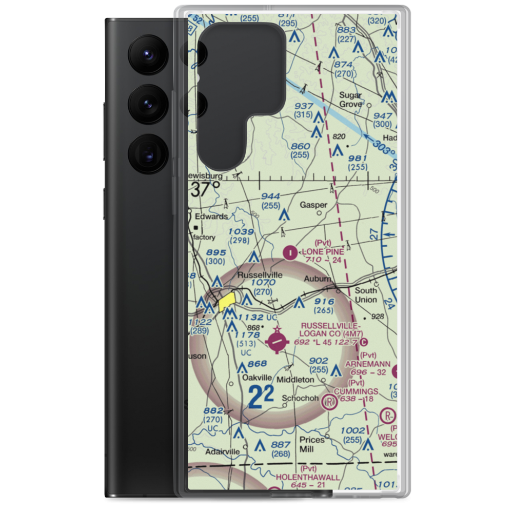 Lone Pine Aerodrome (34KY) VFR Sectional Samsung Case Samsung Galaxy S22 Ultra model shown