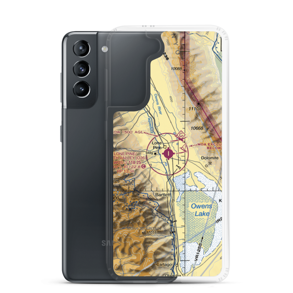 Lone Pine/Death Valley Airport (O26) VFR Sectional Samsung Case Samsung Galaxy S21 model shown