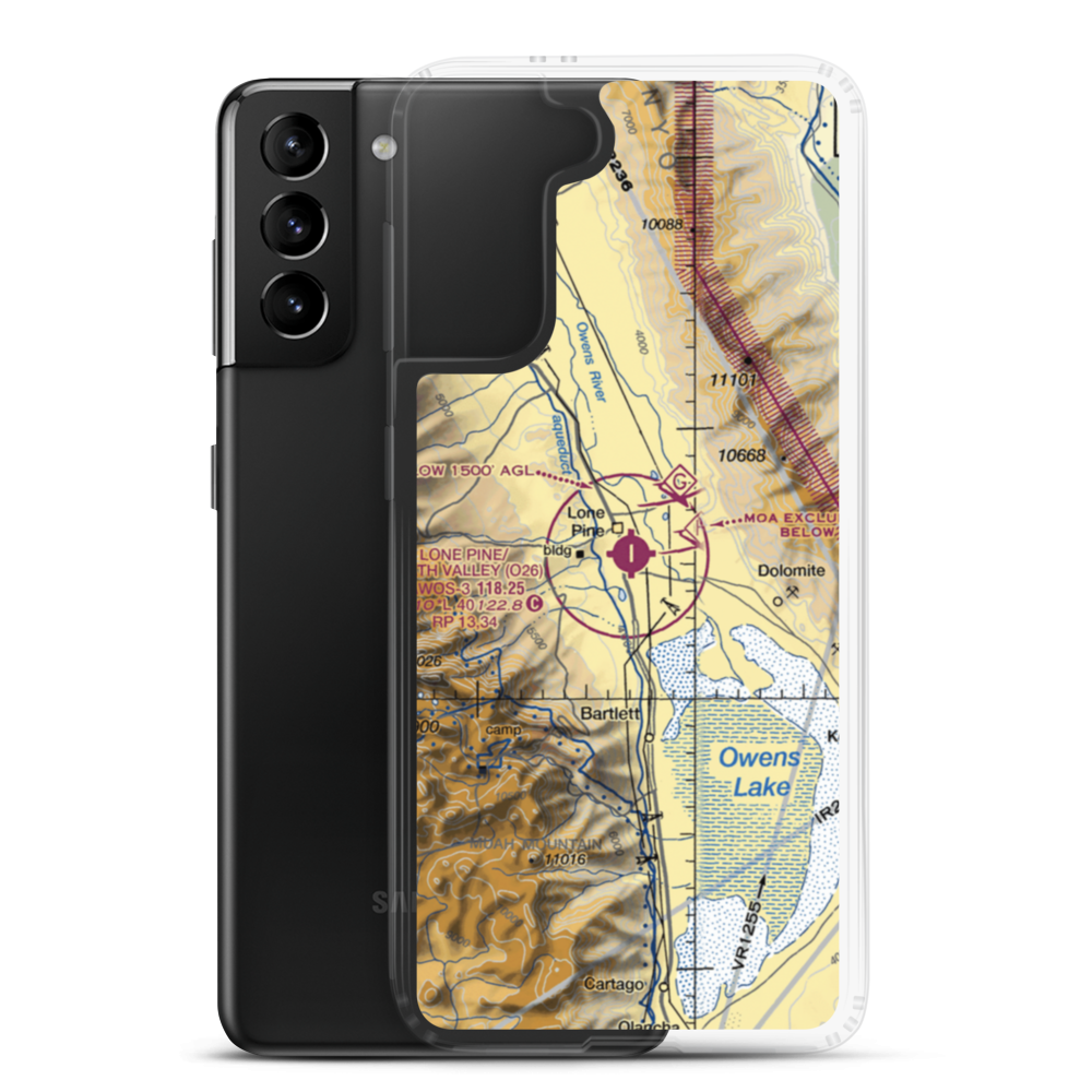 Lone Pine/Death Valley Airport (O26) VFR Sectional Samsung Case Samsung Galaxy S21 Plus model shown