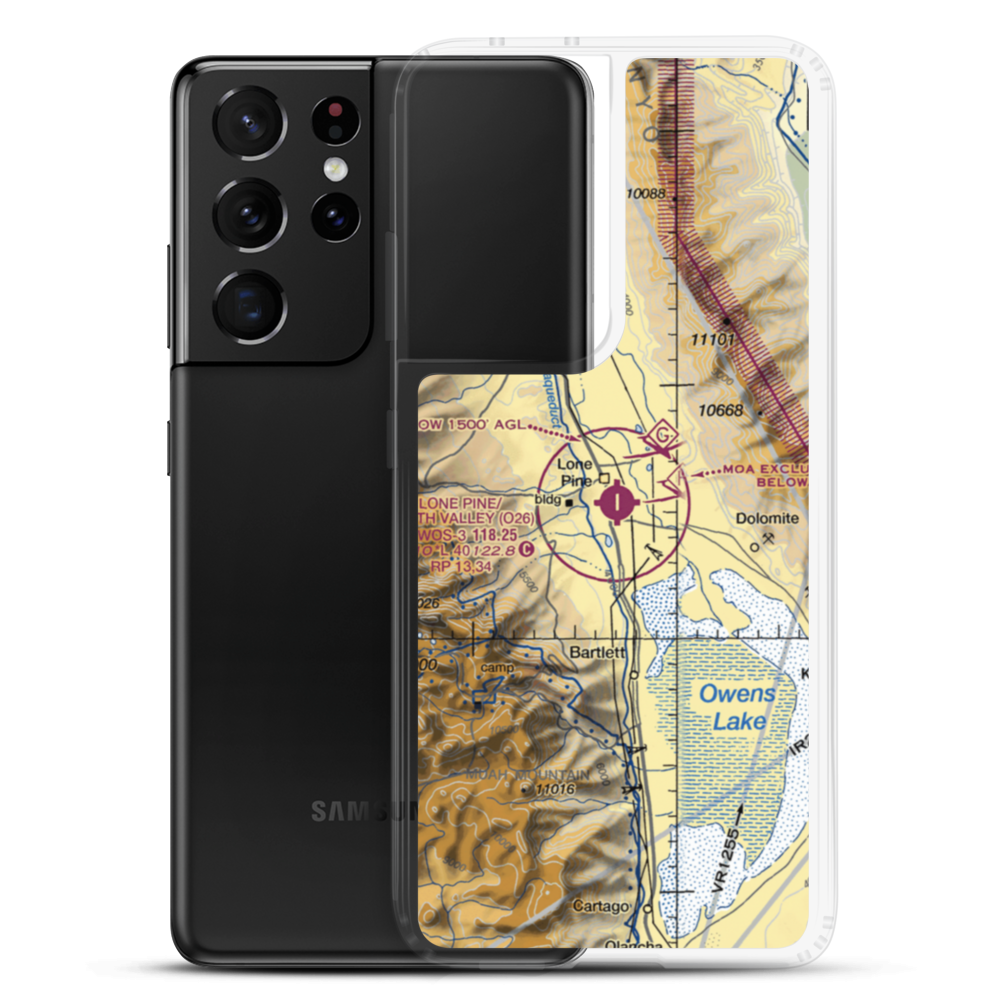 Lone Pine/Death Valley Airport (O26) VFR Sectional Samsung Case Samsung Galaxy S21 Ultra model shown