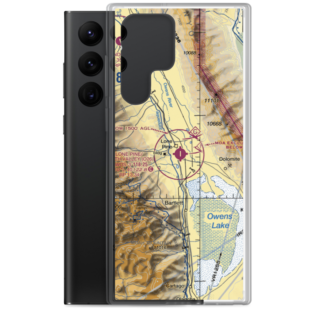 Lone Pine/Death Valley Airport (O26) VFR Sectional Samsung Case Samsung Galaxy S22 Ultra model shown
