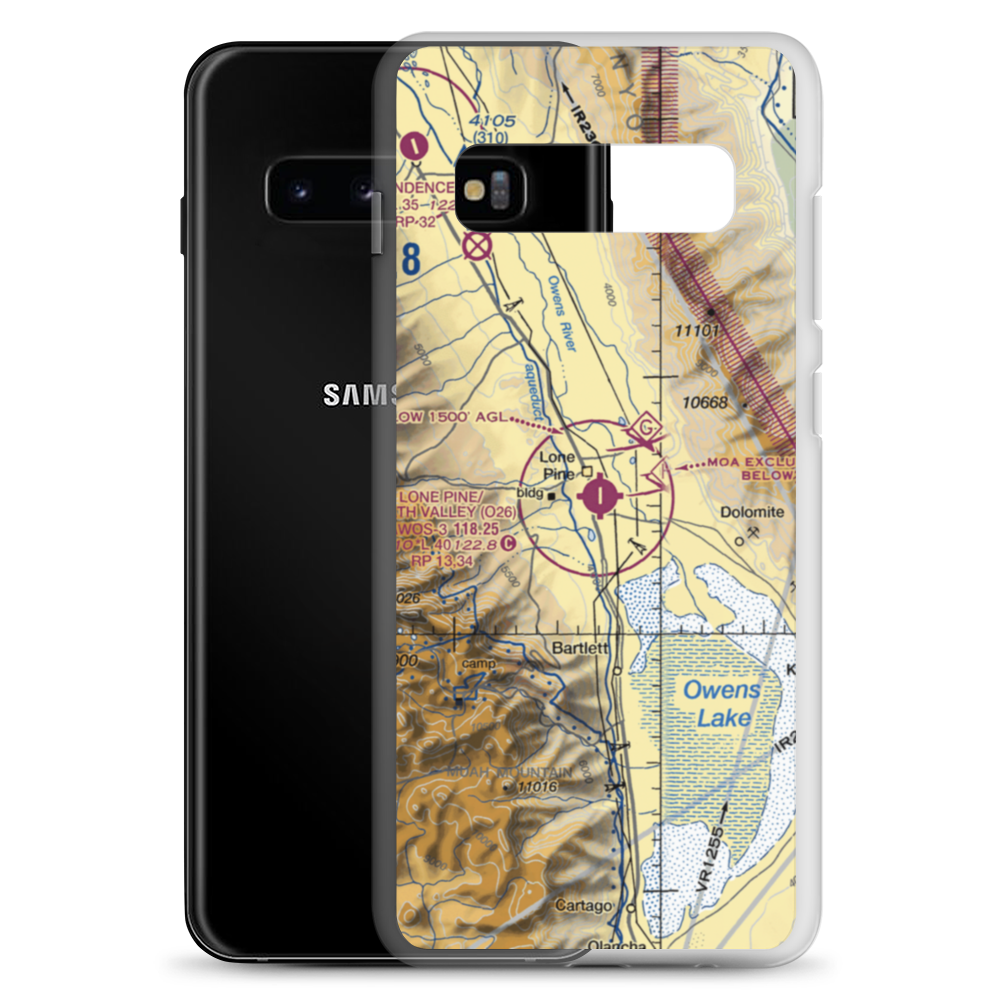 Lone Pine/Death Valley Airport (O26) VFR Sectional Samsung Case Samsung Galaxy S10+ model shown