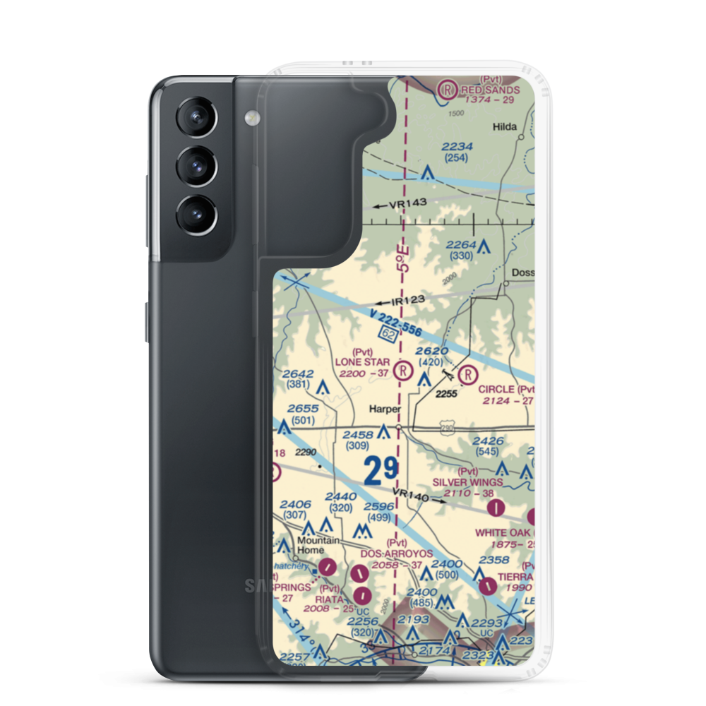 Lone Star Flying Service Airport (XA41) VFR Sectional Samsung Case Samsung Galaxy S21 model shown
