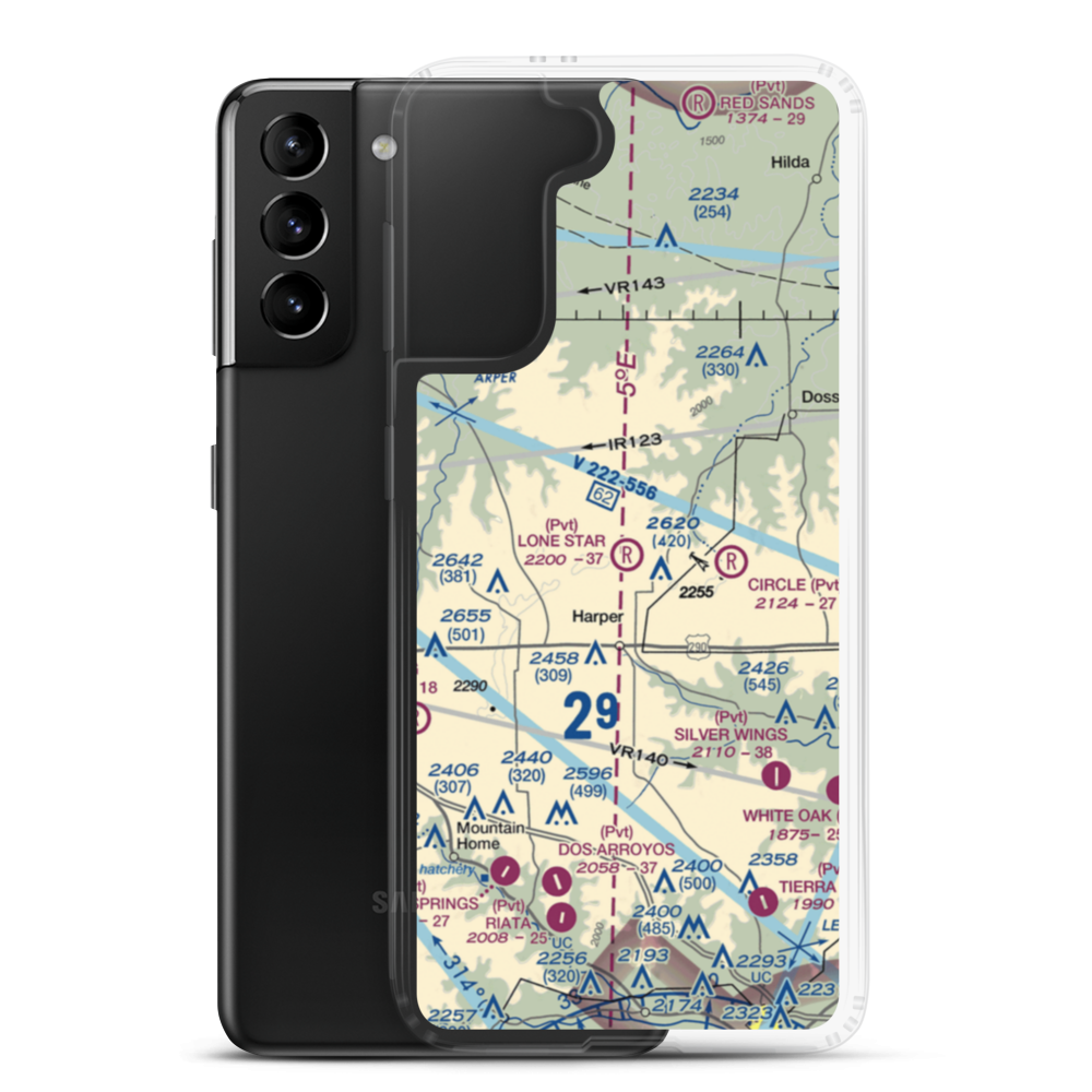 Lone Star Flying Service Airport (XA41) VFR Sectional Samsung Case Samsung Galaxy S21 Plus model shown