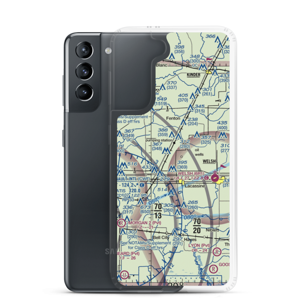 Lonesome Dove Airfield (0LS8) VFR Sectional Samsung Case Samsung Galaxy S21 model shown