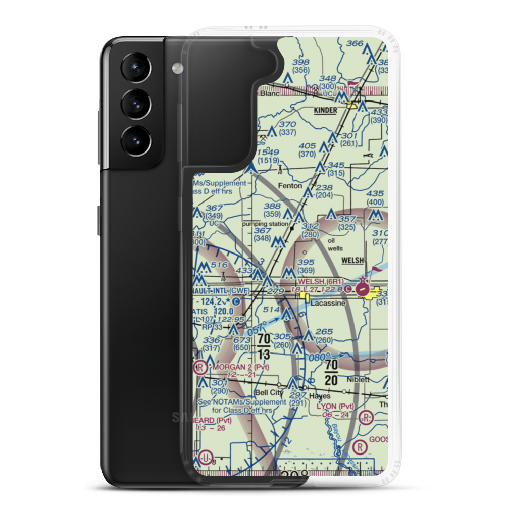 Lonesome Dove Airfield (0LS8) VFR Sectional Samsung Case Samsung Galaxy S21 Plus model shown