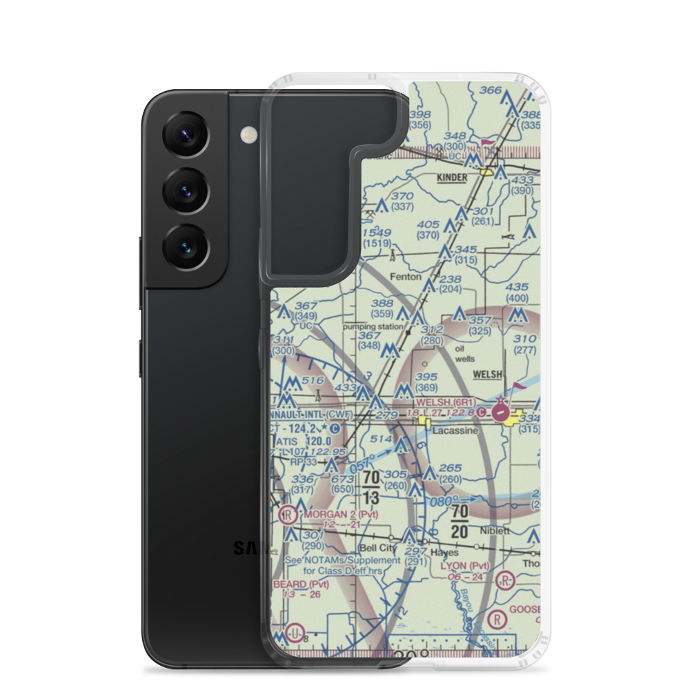 Lonesome Dove Airfield (0LS8) VFR Sectional Samsung Case Samsung Galaxy S22 model shown