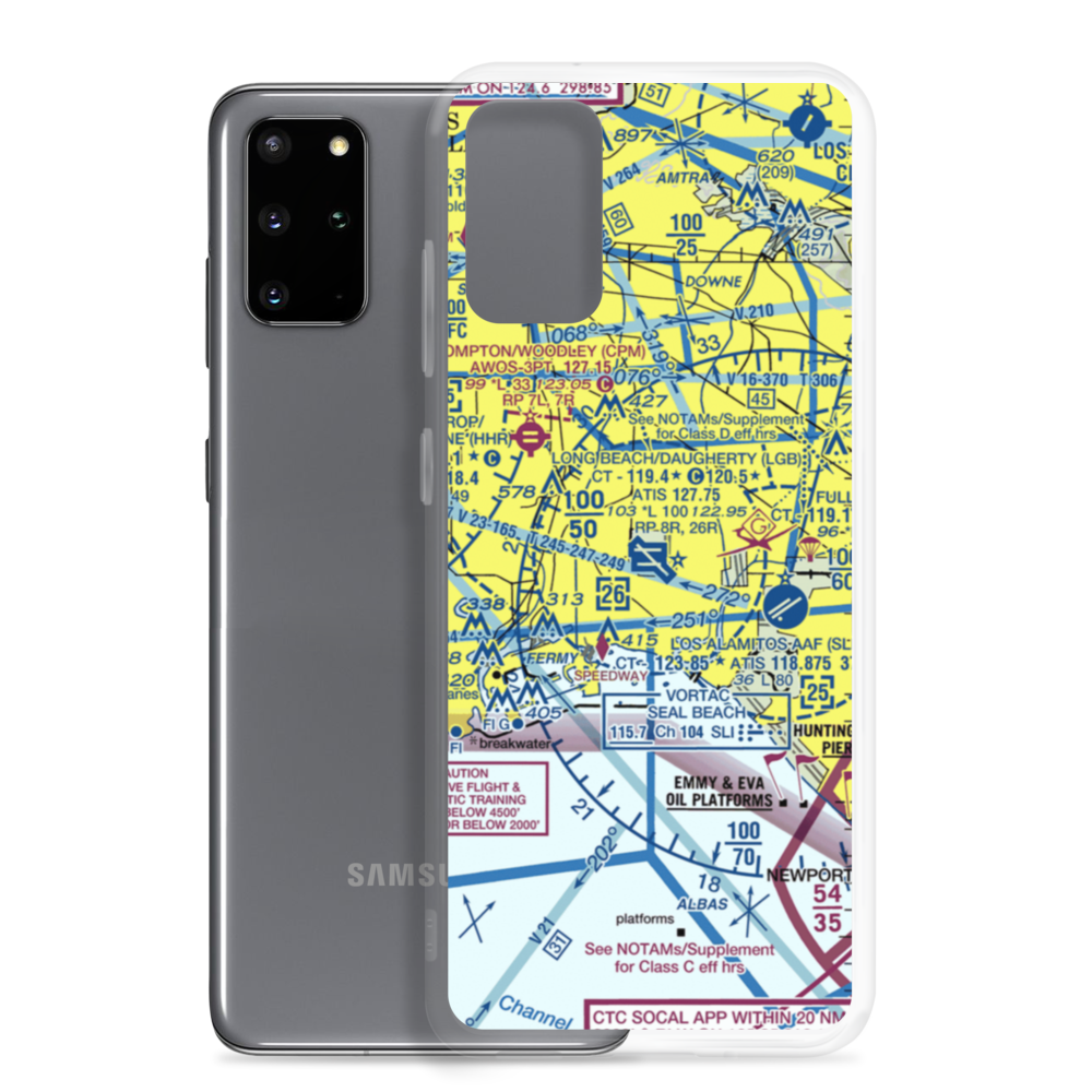 Long Beach /Daugherty Field/ Airport (LGB) VFR Sectional Samsung Case Samsung Galaxy S20 Plus model shown