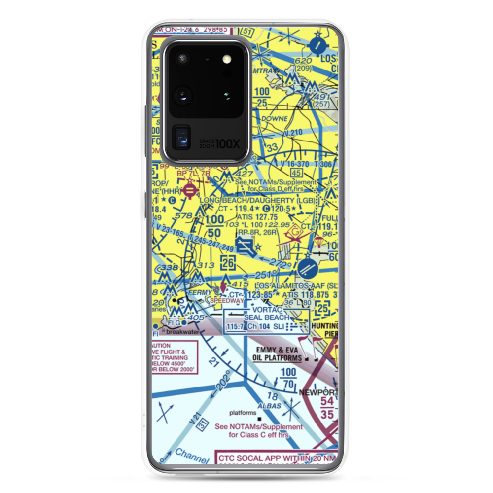 Long Beach /Daugherty Field/ Airport (LGB) VFR Sectional Samsung Case Samsung Galaxy S20 Ultra model shown
