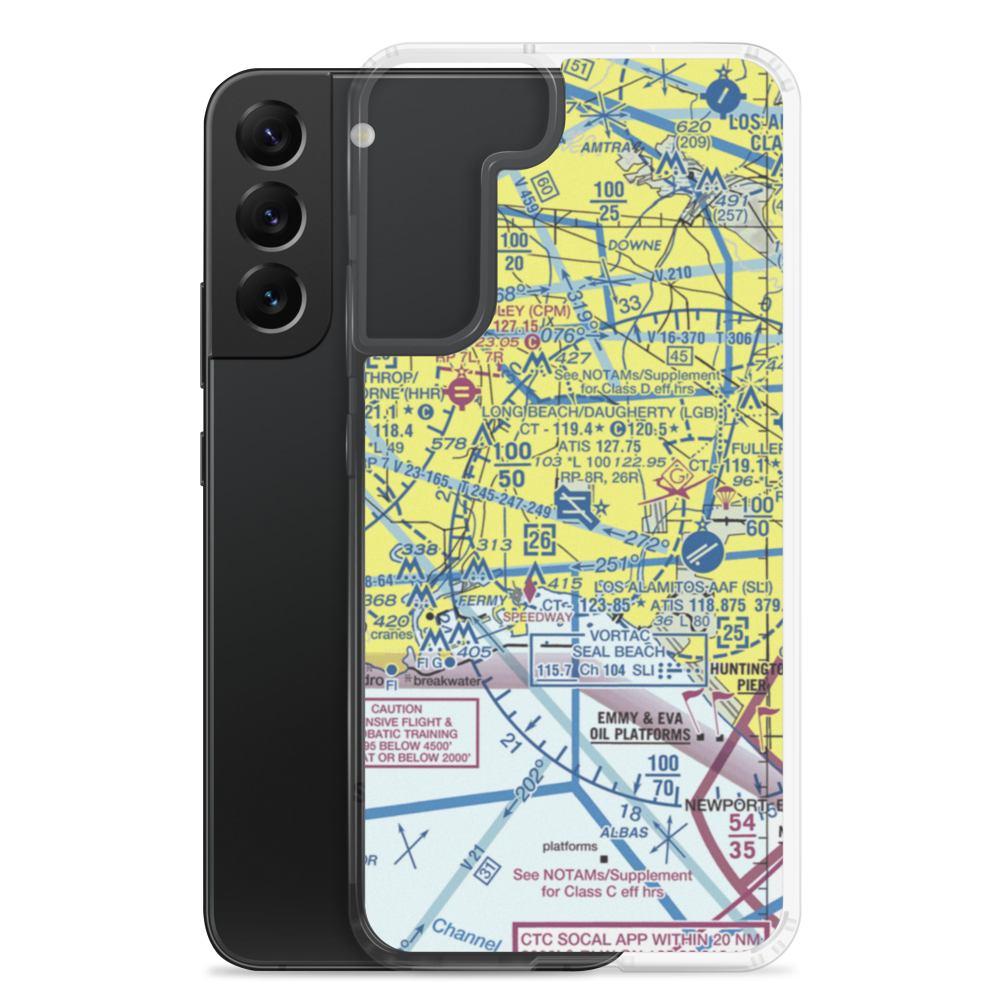Long Beach /Daugherty Field/ Airport (LGB) VFR Sectional Samsung Case Samsung Galaxy S22 Plus model shown