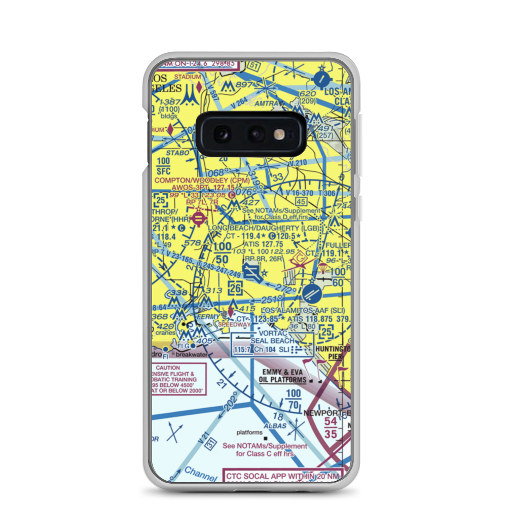 Long Beach /Daugherty Field/ Airport (LGB) VFR Sectional Samsung Case Samsung Galaxy S10e model shown