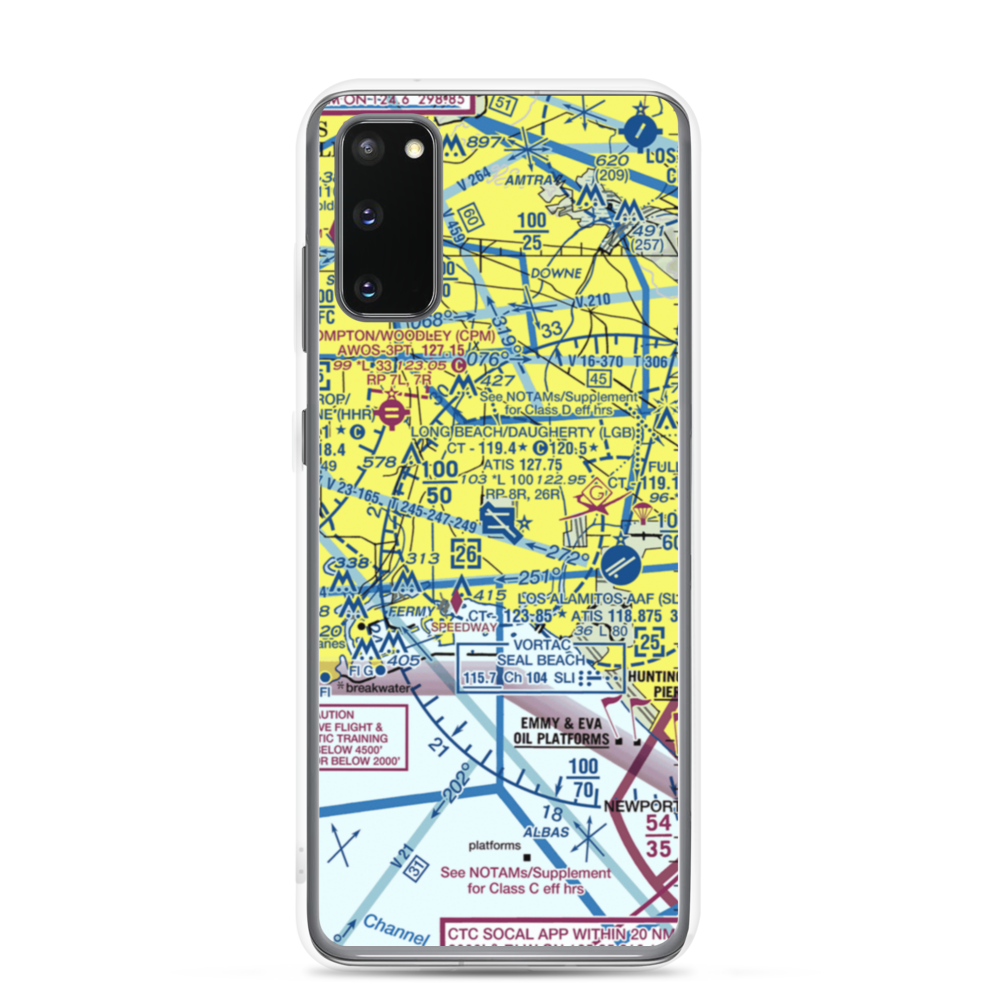 Long Beach /Daugherty Field/ Airport (LGB) VFR Sectional Samsung Case Samsung Galaxy S20 model shown