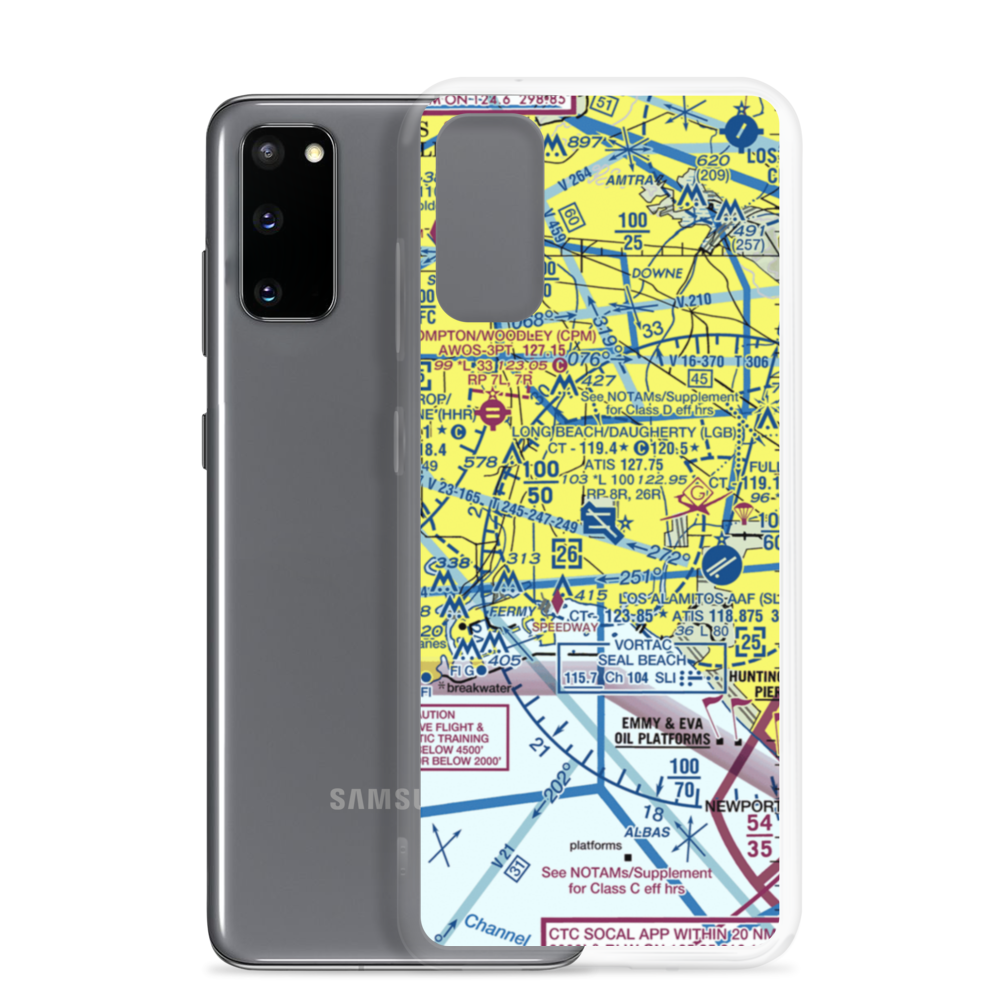 Long Beach /Daugherty Field/ Airport (LGB) VFR Sectional Samsung Case Samsung Galaxy S20 model shown
