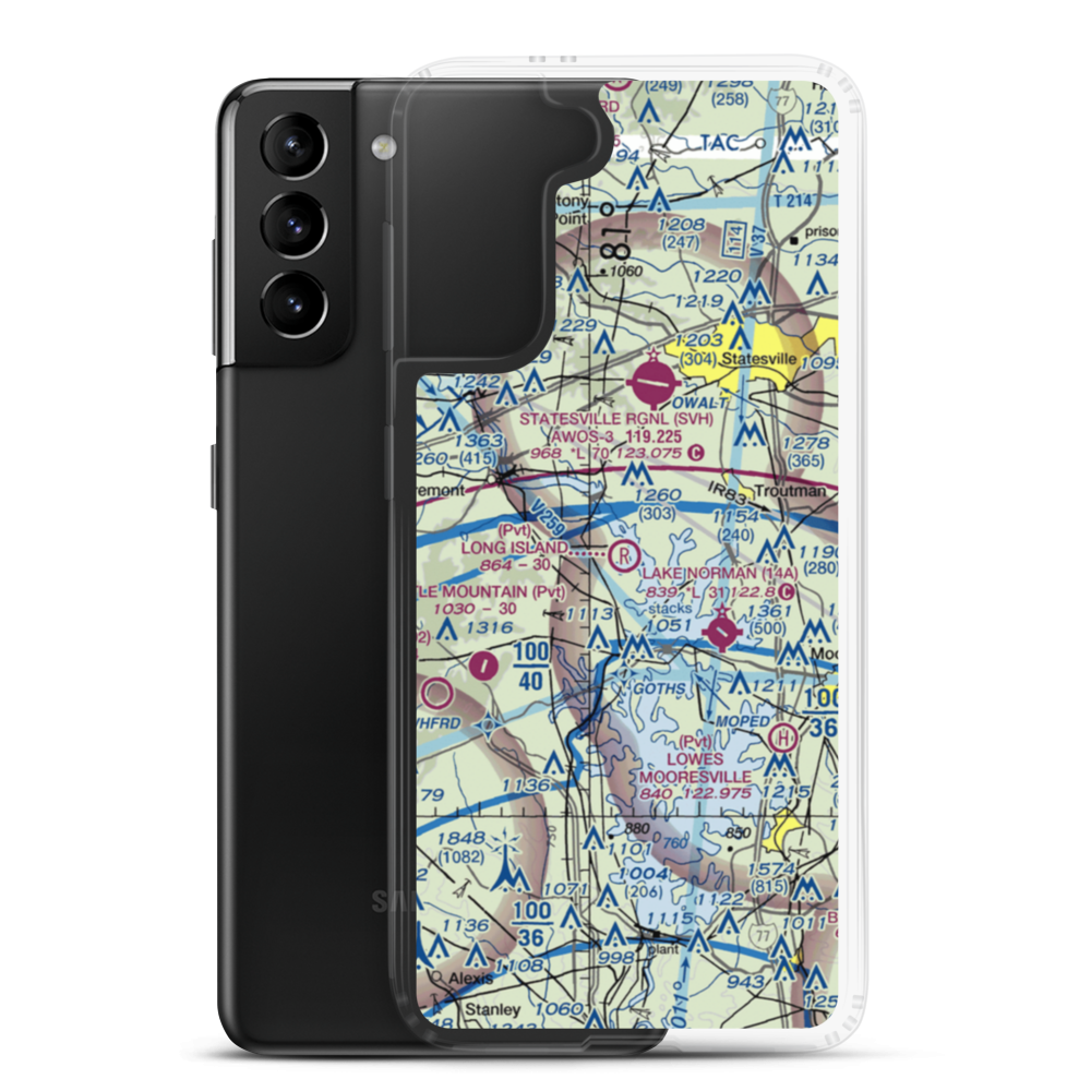 Long Island Airpark (NC26) VFR Sectional Samsung Case Samsung Galaxy S21 Plus model shown